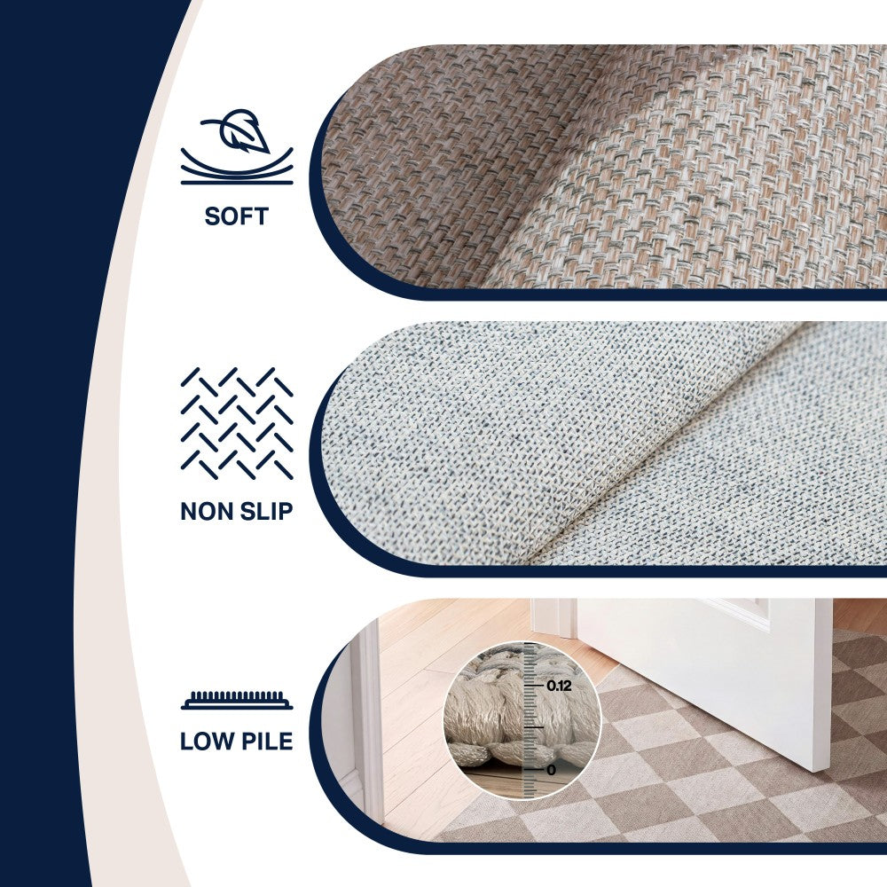 Everly Diamond Non-slip Machine-washable Area Rug