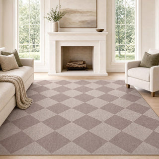 Everly Diamond Non-slip Machine-washable Area Rug
