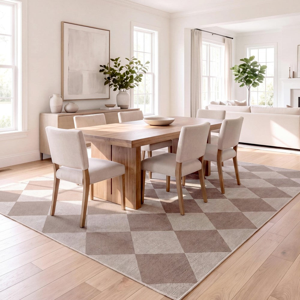 Everly Diamond Non-slip Machine-washable Area Rug