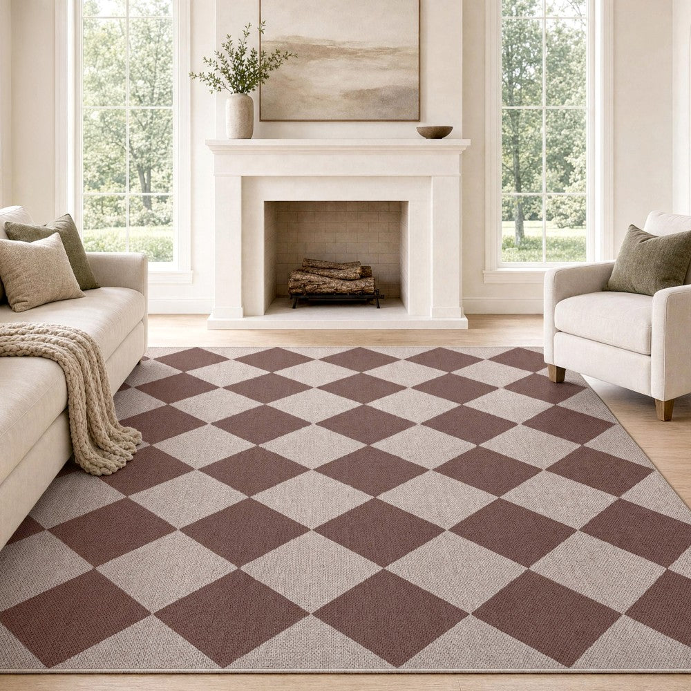 Everly Diamond Non-slip Machine-washable Area Rug