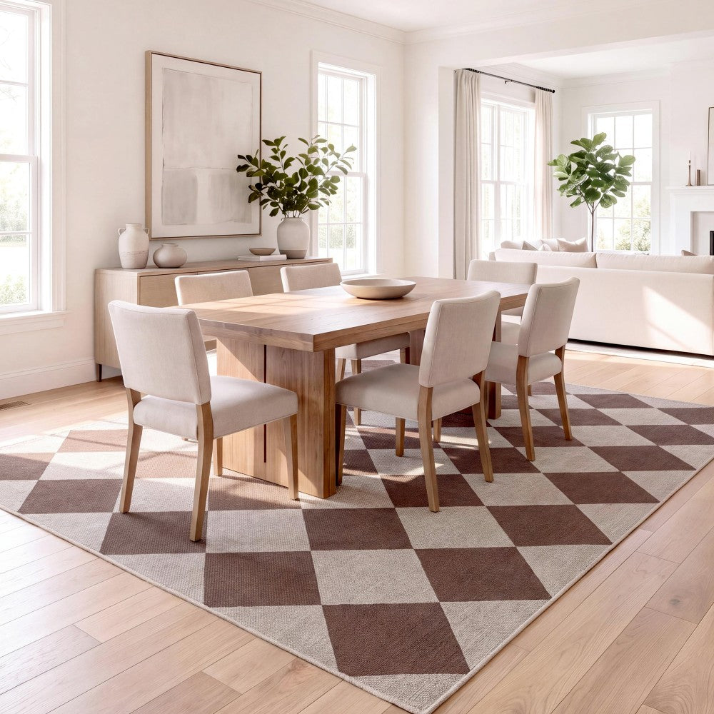 Everly Diamond Non-slip Machine-washable Area Rug