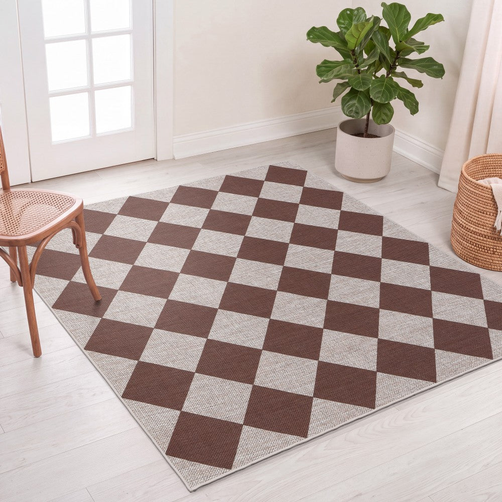 Everly Diamond Non-slip Machine-washable Area Rug