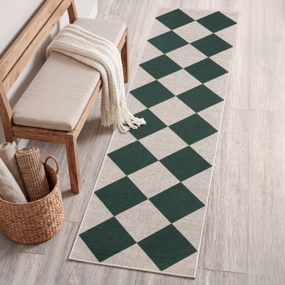 Everly Diamond Non-slip Machine-washable Area Rug