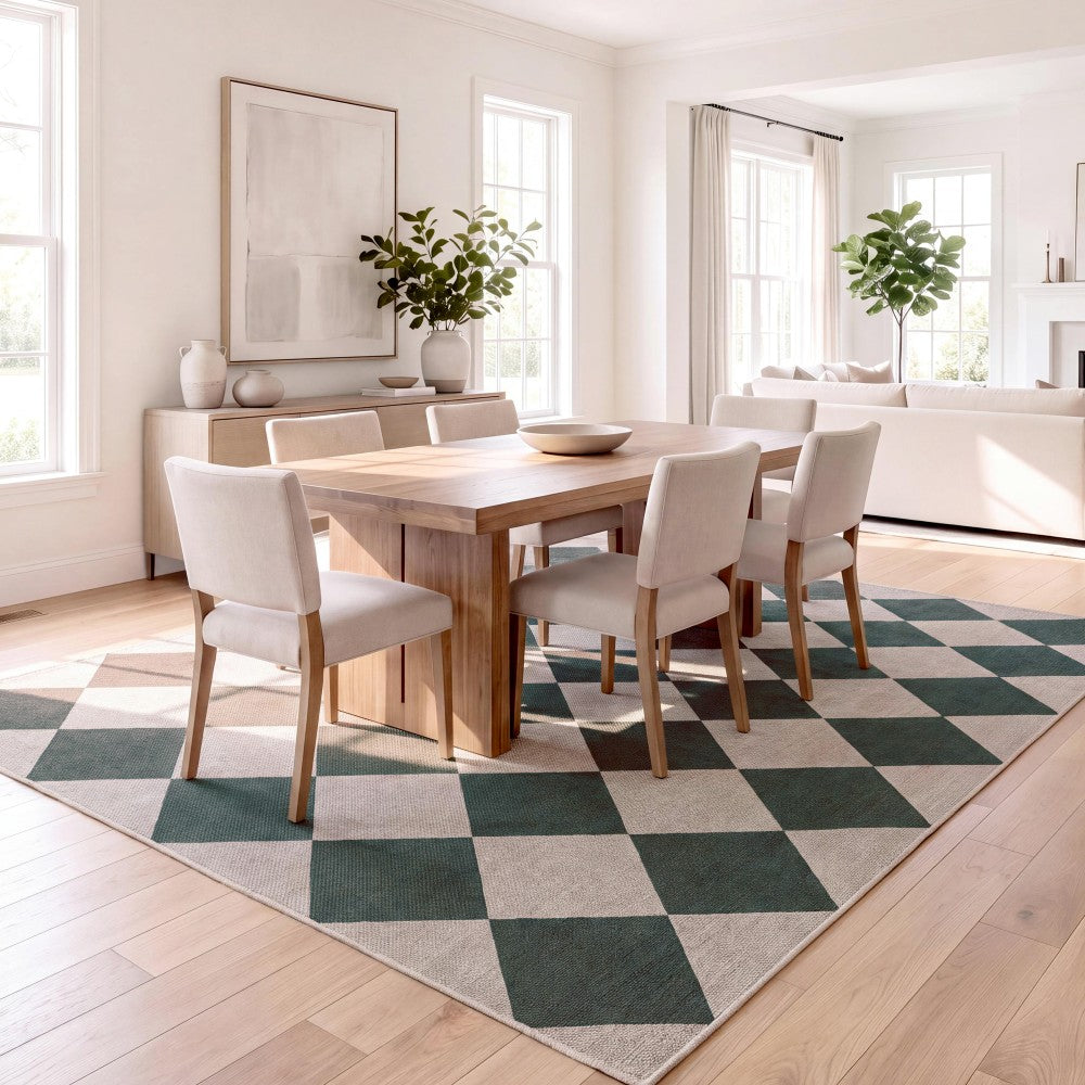 Everly Diamond Non-slip Machine-washable Area Rug
