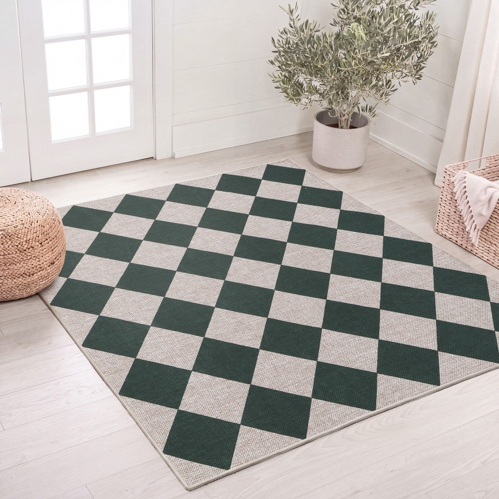 Everly Diamond Non-slip Machine-washable Area Rug