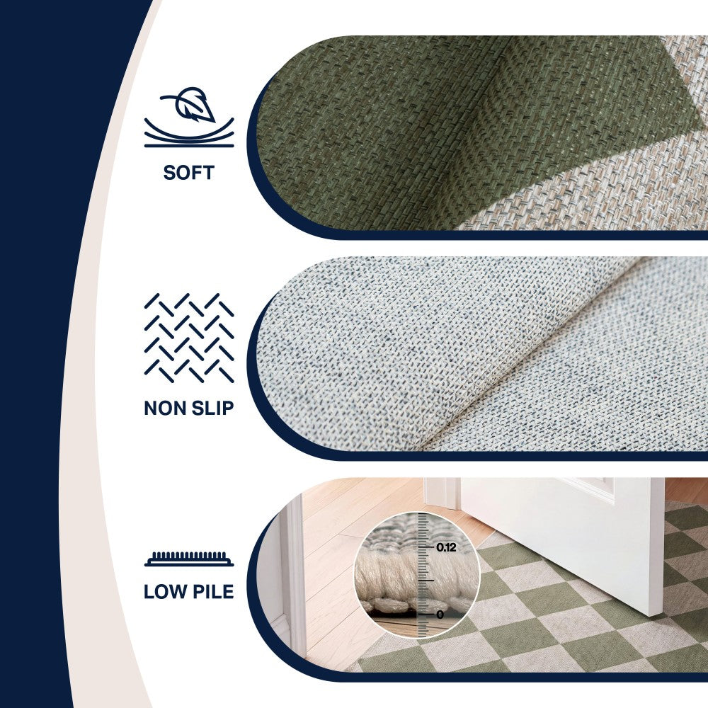 Everly Diamond Non-slip Machine-washable Area Rug