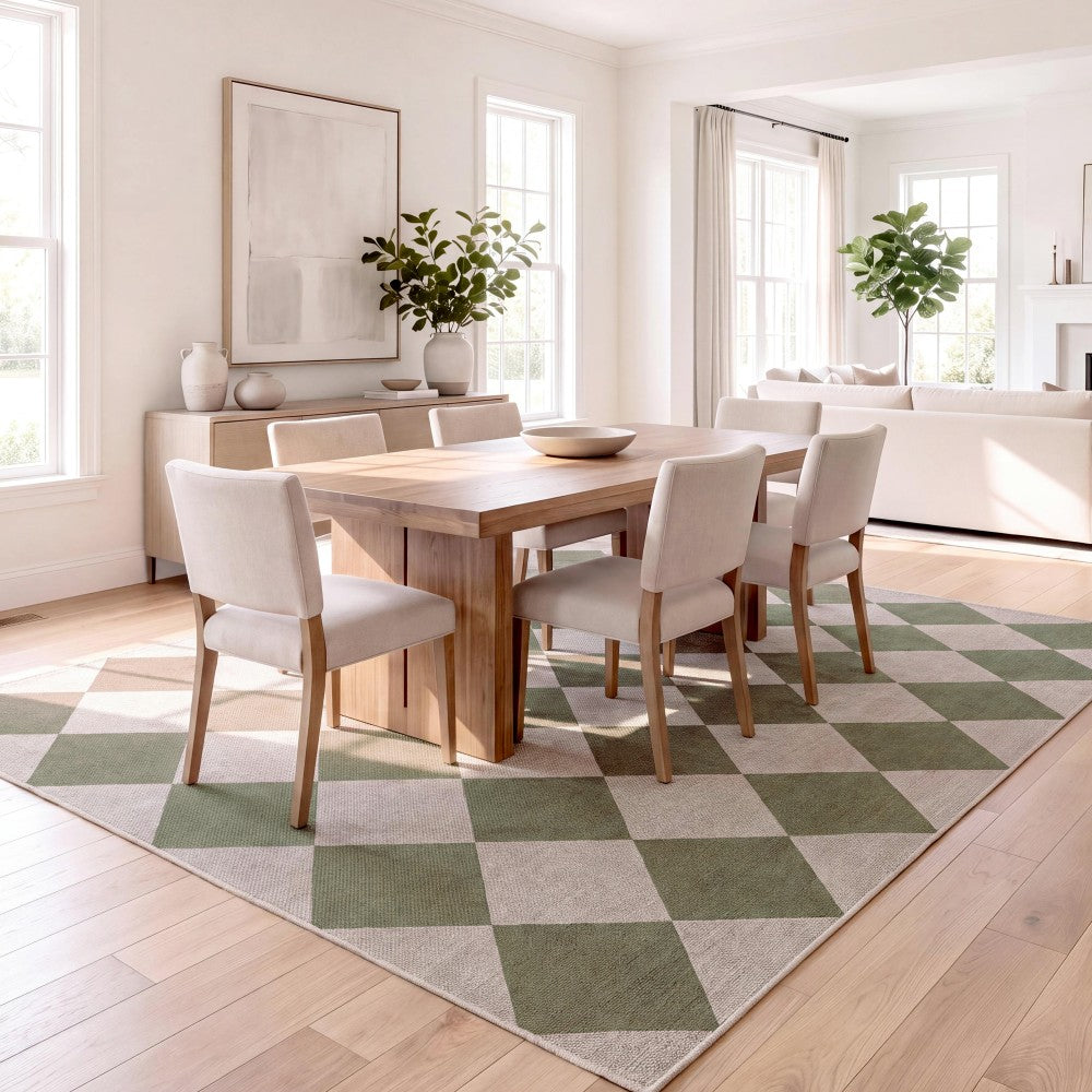 Everly Diamond Non-slip Machine-washable Area Rug