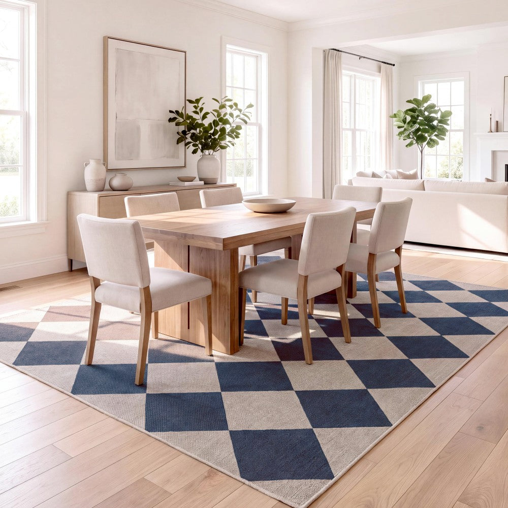 Everly Diamond Non-slip Machine-washable Area Rug