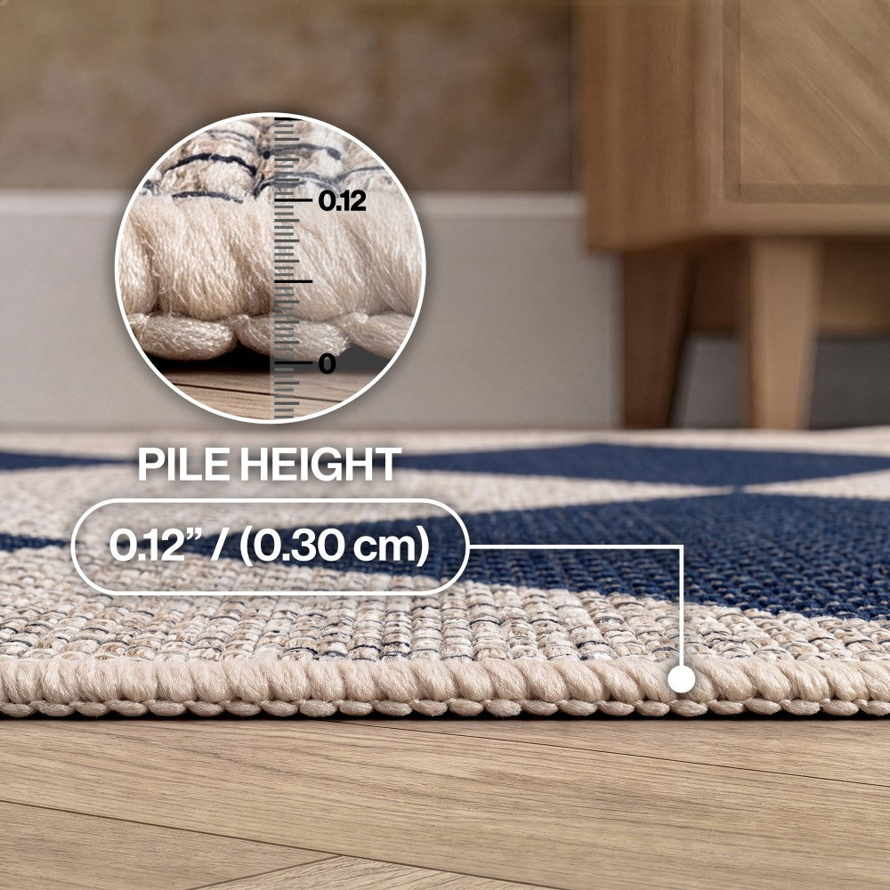 Everly Diamond Non-slip Machine-washable Area Rug