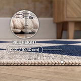 Everly Diamond Non-slip Machine-washable Area Rug