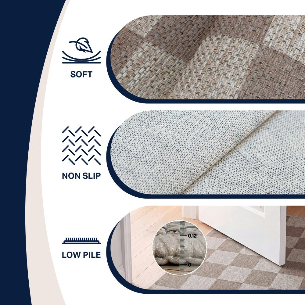 Spring Checkerboard Non-slip Machine-washable Area Rug