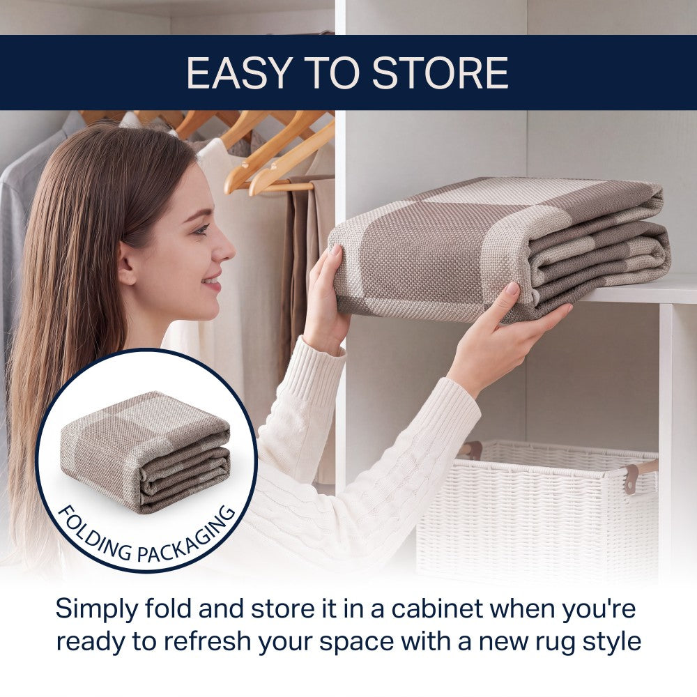 Spring Checkerboard Non-slip Machine-washable Area Rug