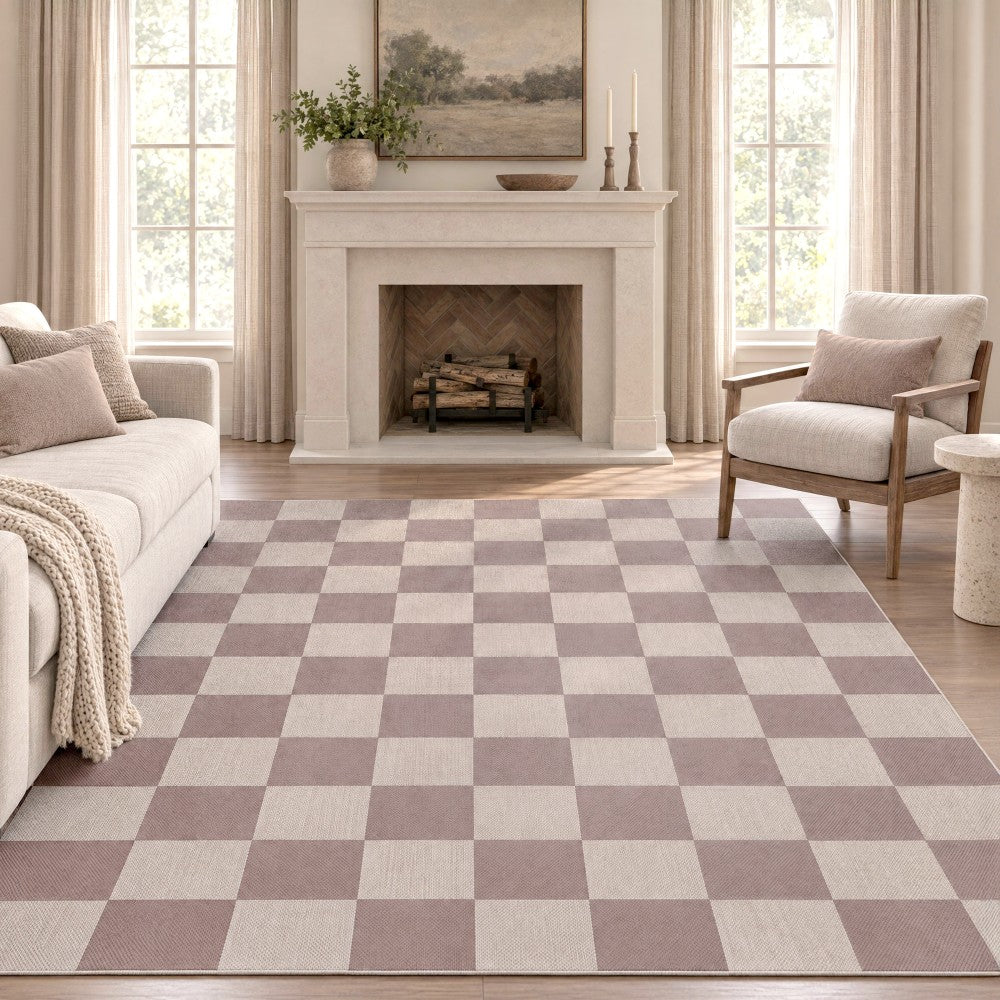 Spring Checkerboard Non-slip Machine-washable Area Rug