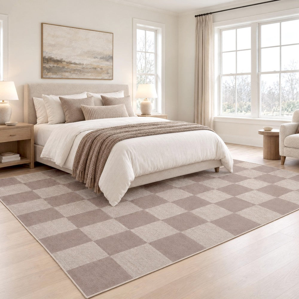 Spring Checkerboard Non-slip Machine-washable Area Rug