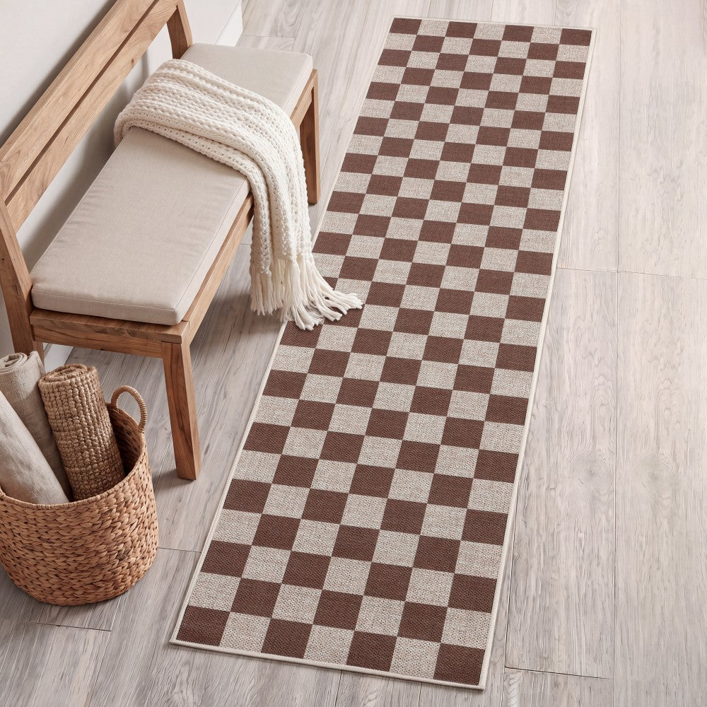 Spring Checkerboard Non-slip Machine-washable Area Rug