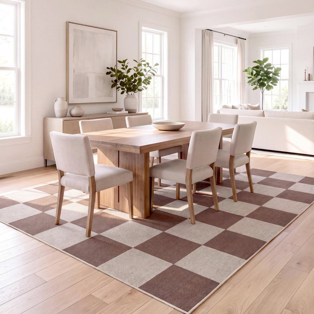 Spring Checkerboard Non-slip Machine-washable Area Rug