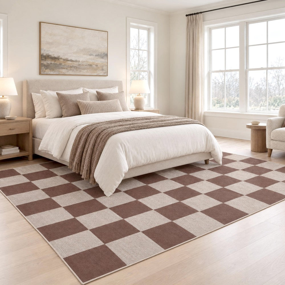 Spring Checkerboard Non-slip Machine-washable Area Rug