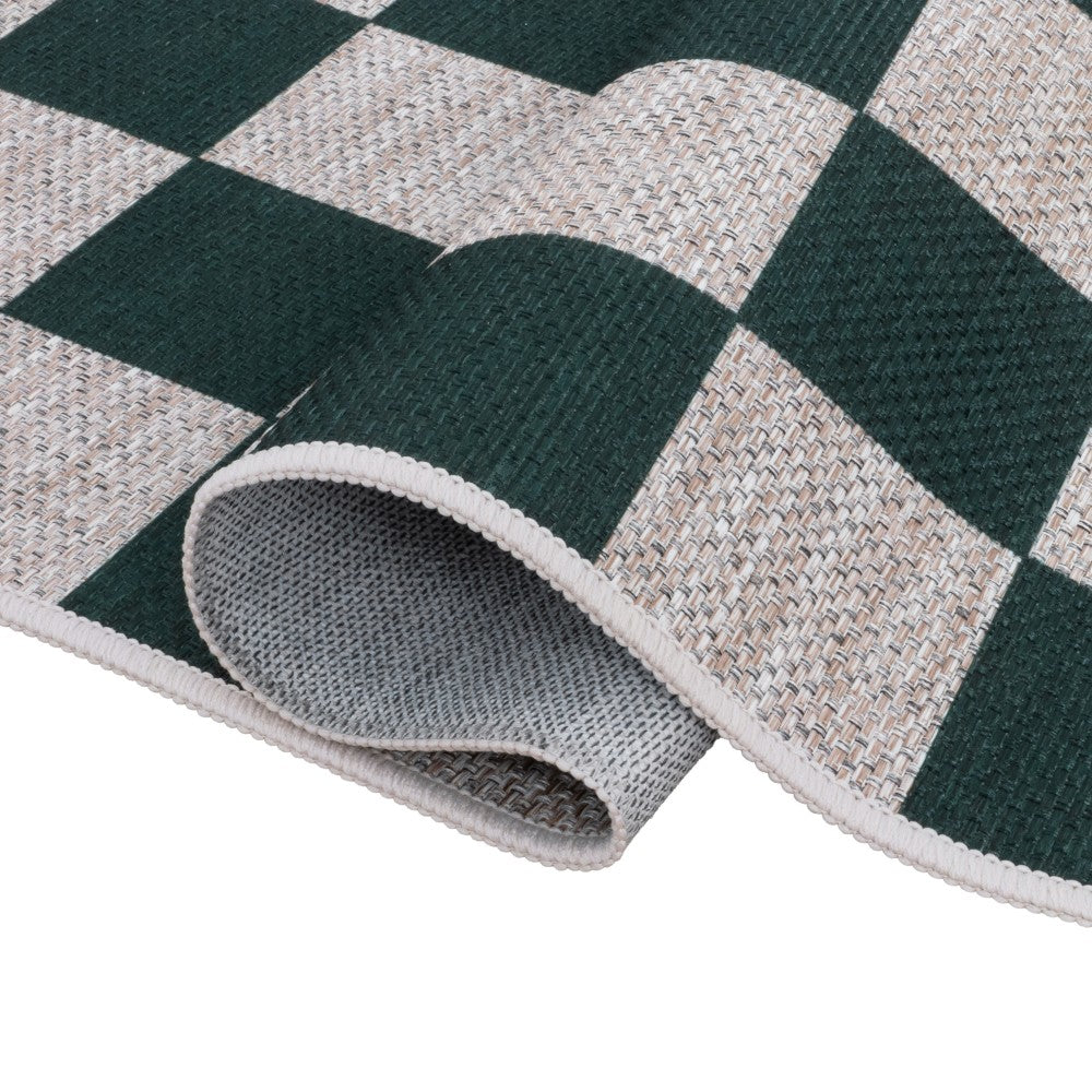 Spring Checkerboard Non-slip Machine-washable Area Rug