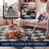 Spring Checkerboard Non-slip Machine-washable Area Rug