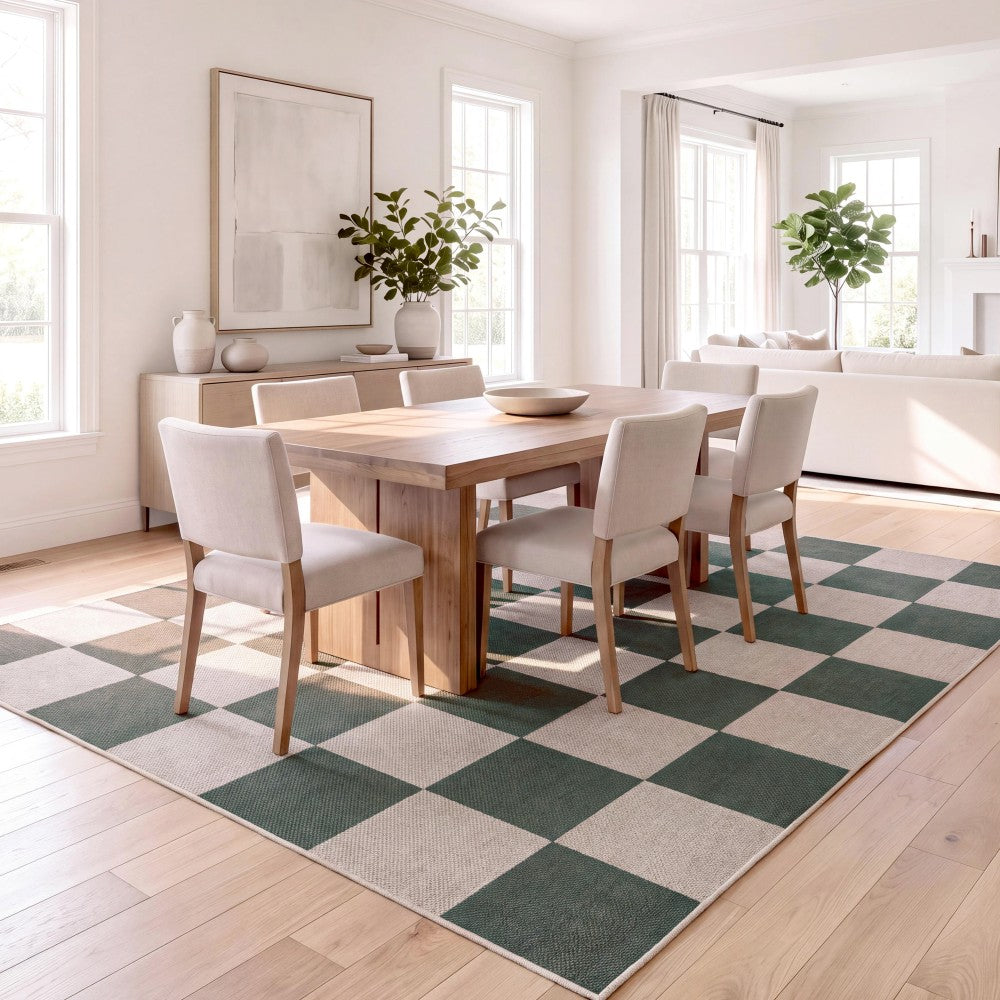 Spring Checkerboard Non-slip Machine-washable Area Rug