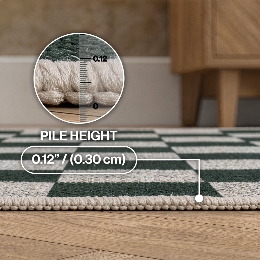 Spring Checkerboard Non-slip Machine-washable Area Rug