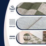 Spring Checkerboard Non-slip Machine-washable Area Rug