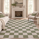 Spring Checkerboard Non-slip Machine-washable Area Rug