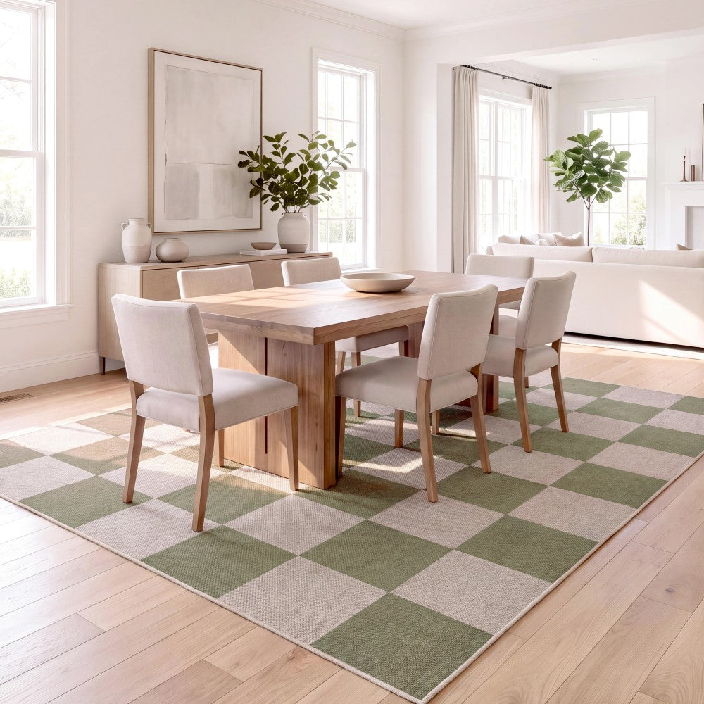 Spring Checkerboard Non-slip Machine-washable Area Rug