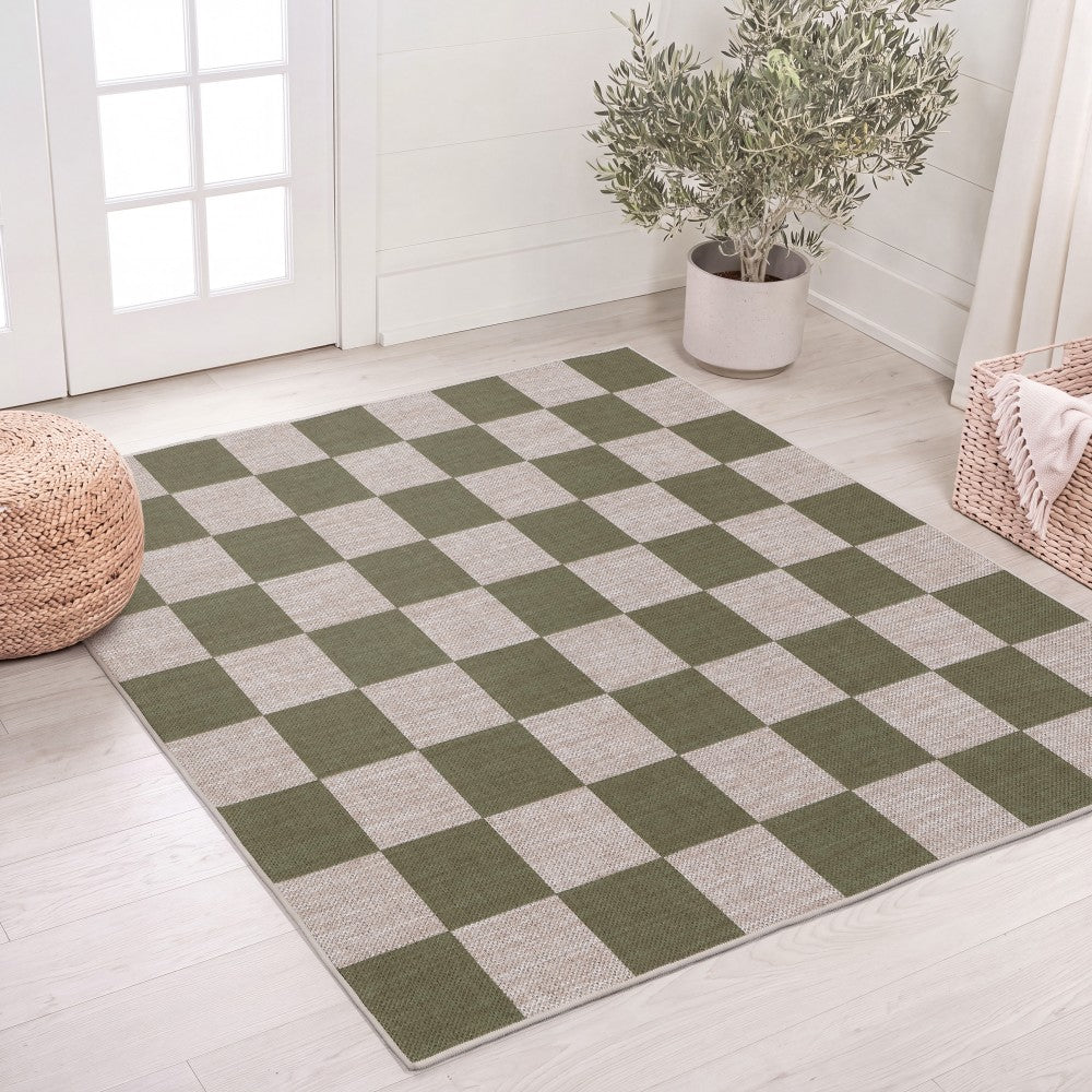 Spring Checkerboard Non-slip Machine-washable Area Rug