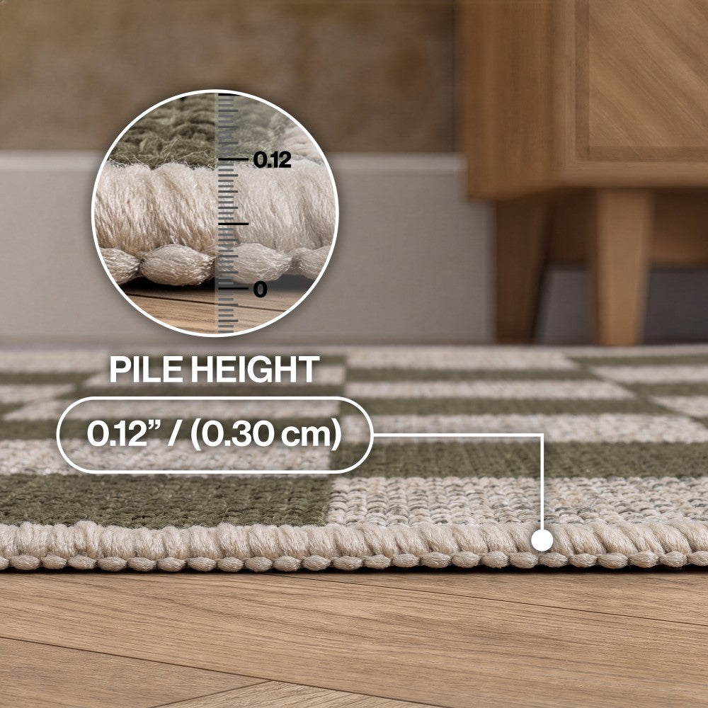 Spring Checkerboard Non-slip Machine-washable Area Rug
