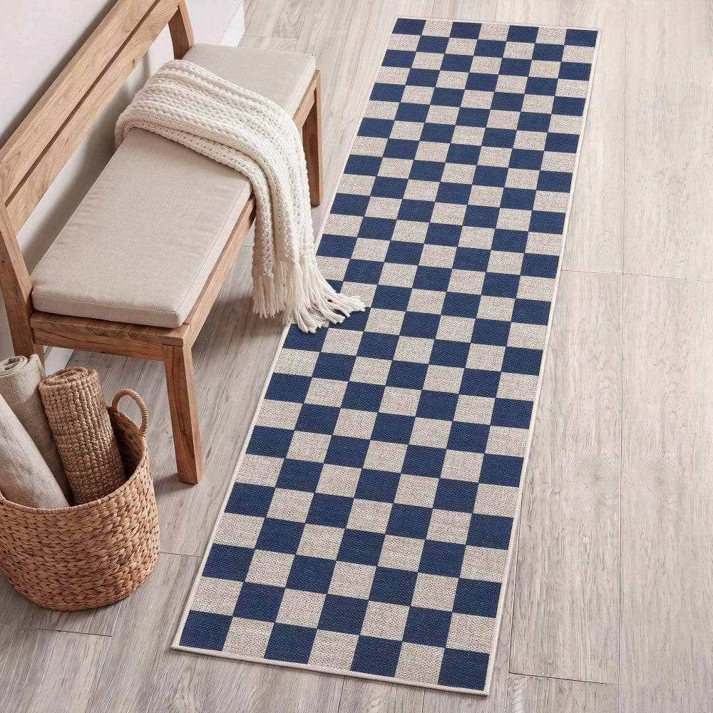 Spring Checkerboard Non-slip Machine-washable Area Rug