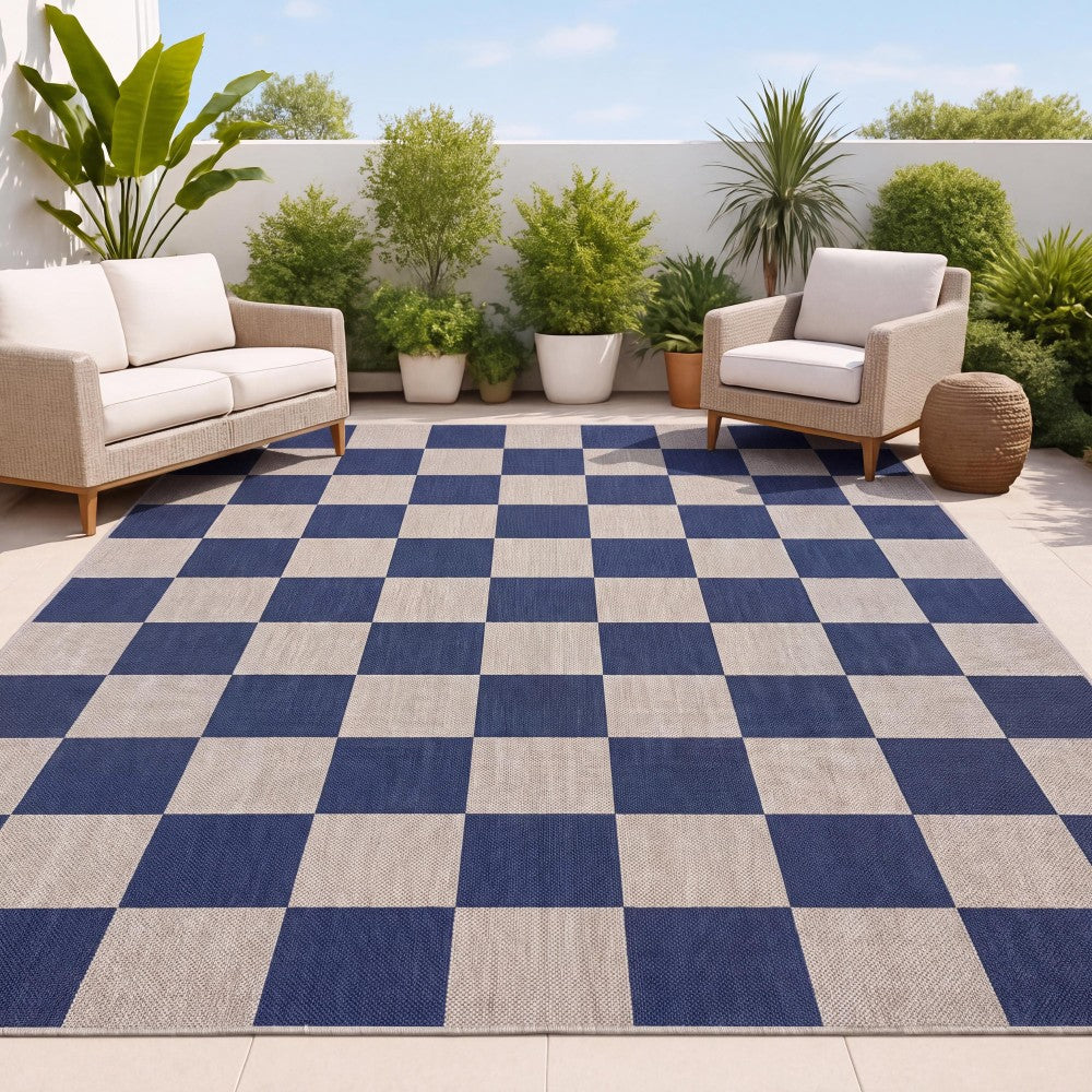 Spring Checkerboard Non-slip Machine-washable Area Rug