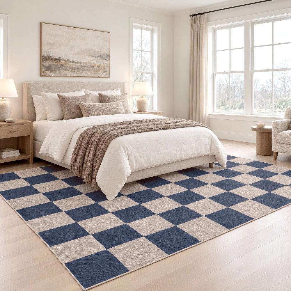 Spring Checkerboard Non-slip Machine-washable Area Rug