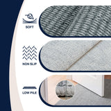 Skye Heathered Tonal Textured Non-slip Machine-washable Area Rug