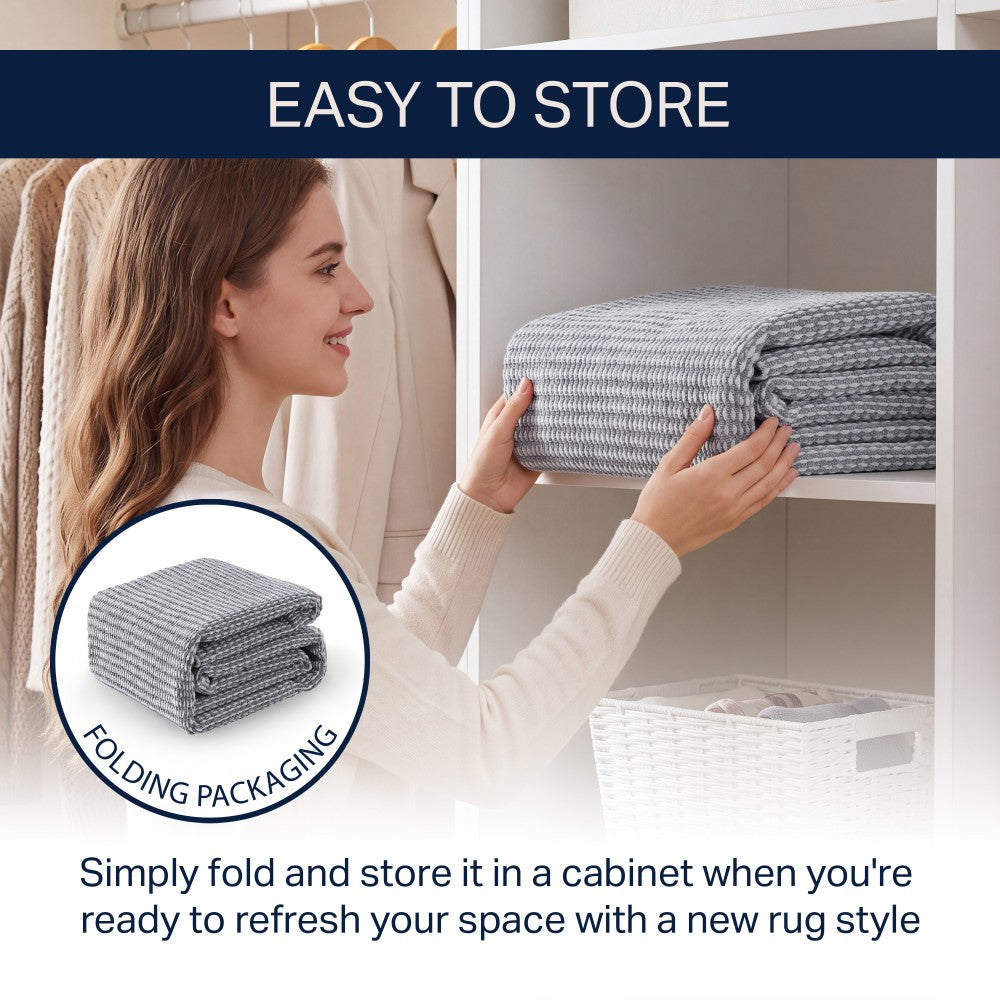 Skye Heathered Tonal Textured Non-slip Machine-washable Area Rug