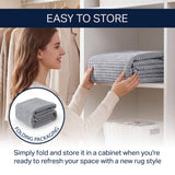 Skye Heathered Tonal Textured Non-slip Machine-washable Area Rug