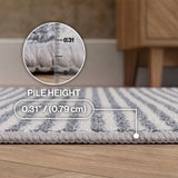 Skye Heathered Tonal Textured Non-slip Machine-washable Area Rug