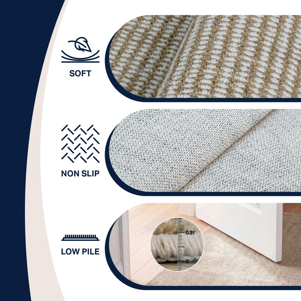 Skye Heathered Tonal Textured Non-slip Machine-washable Area Rug