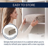 Skye Heathered Tonal Textured Non-slip Machine-washable Area Rug