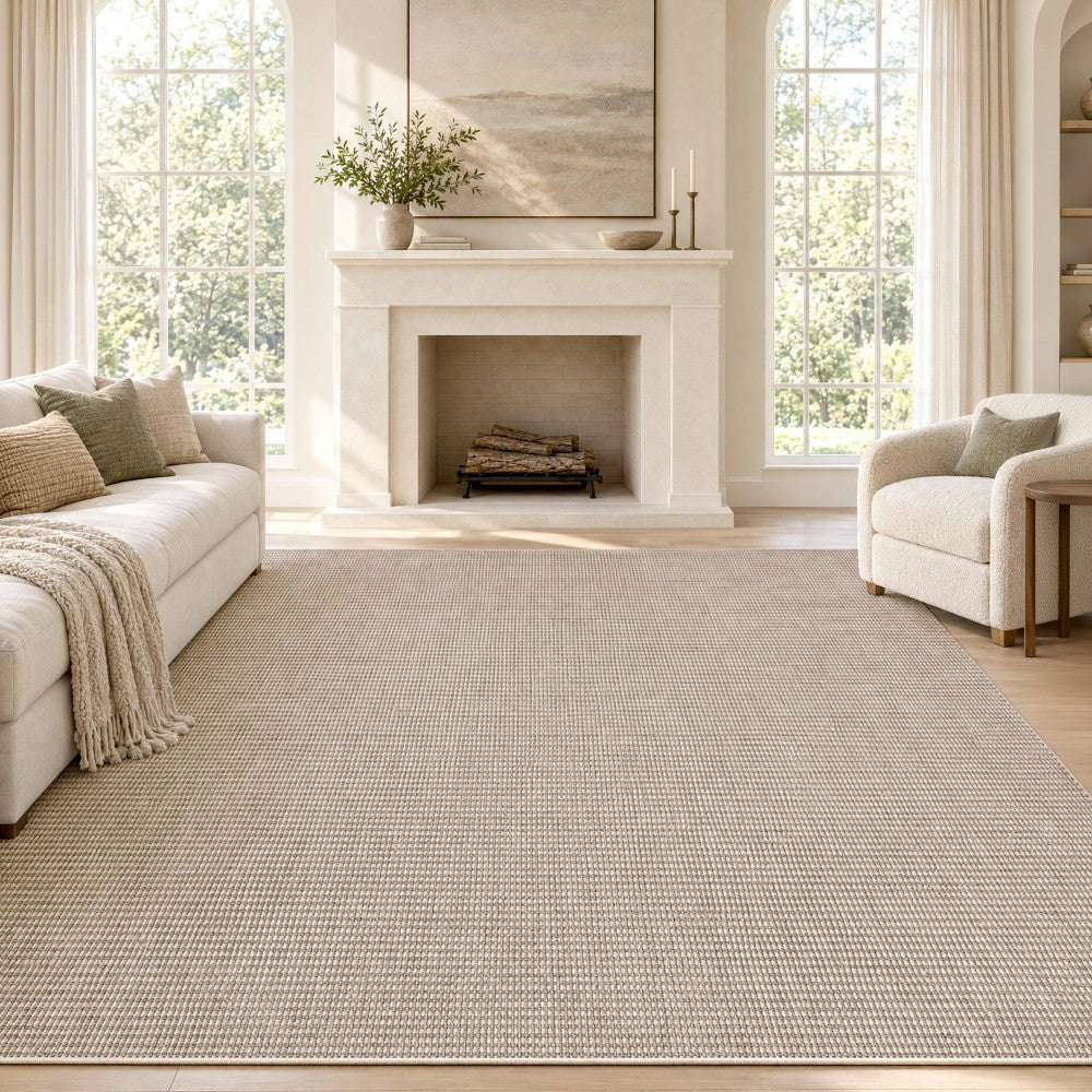 Skye Heathered Tonal Textured Non-slip Machine-washable Area Rug