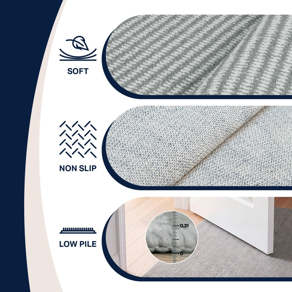 Skye Heathered Tonal Textured Non-slip Machine-washable Area Rug