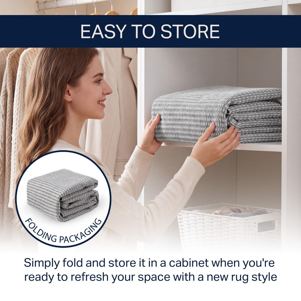 Skye Heathered Tonal Textured Non-slip Machine-washable Area Rug