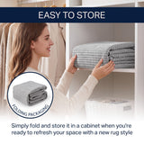Skye Heathered Tonal Textured Non-slip Machine-washable Area Rug