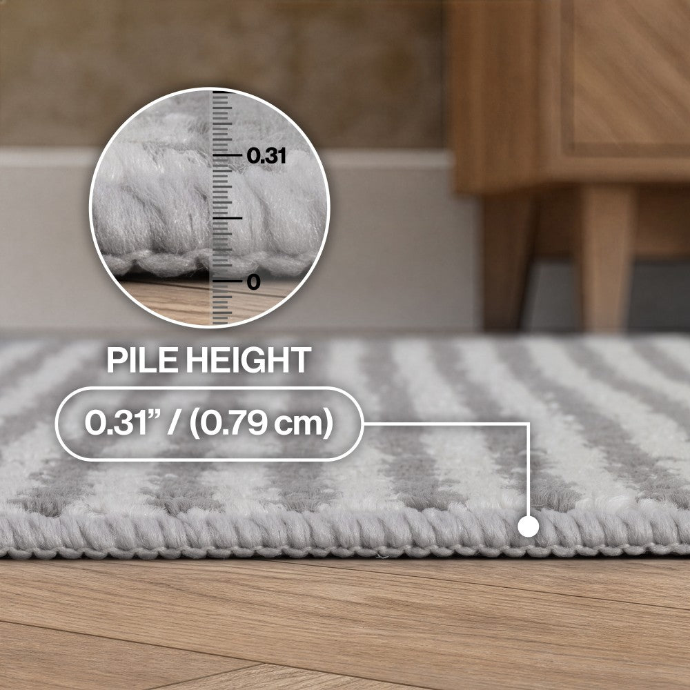 Skye Heathered Tonal Textured Non-slip Machine-washable Area Rug