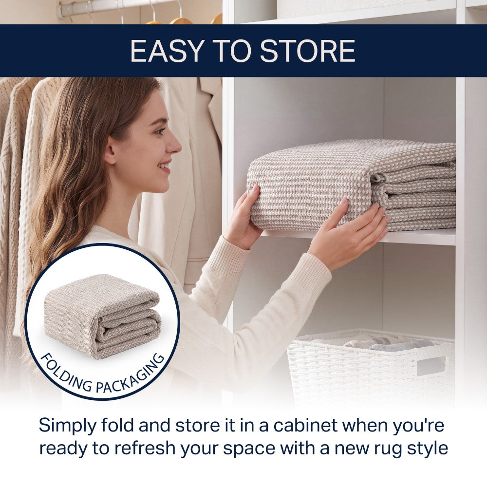 Skye Heathered Tonal Textured Non-slip Machine-washable Area Rug