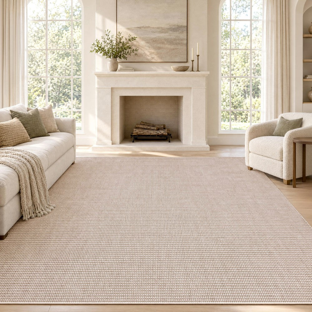 Skye Heathered Tonal Textured Non-slip Machine-washable Area Rug
