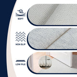 Ember Textured Solid Plain Non-slip Machine-washable Area Rug