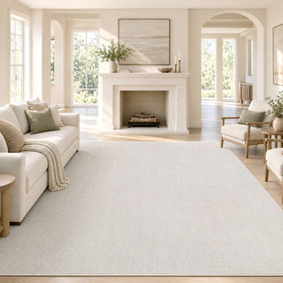 Ember Textured Solid Plain Non-slip Machine-washable Area Rug