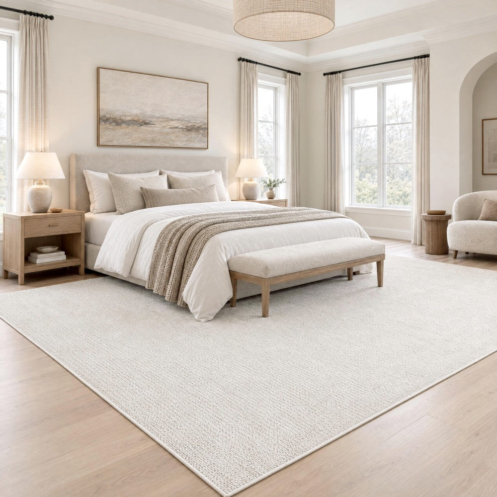 Ember Textured Solid Plain Non-slip Machine-washable Area Rug