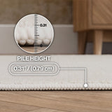 Ember Textured Solid Plain Non-slip Machine-washable Area Rug